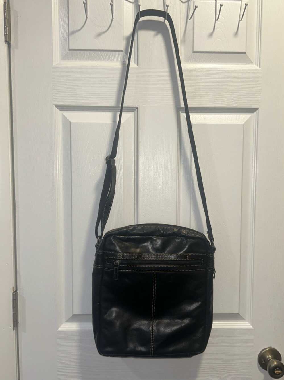Jack Georges 🖤 Leather Slim Crossbody Bag-Voyager#7203. Genuine Leather.USA made